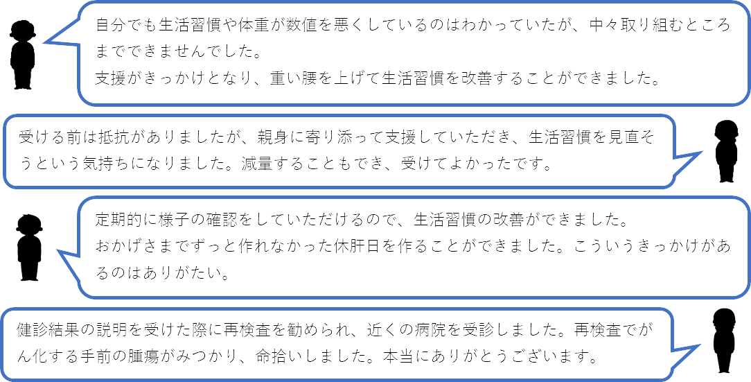 特定保健指導を受けた方の声